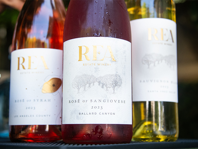 Closeup of REA Wine Labels